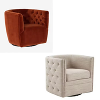 Fauteuil d'appoint moderne de style mi-siècle avec dossier capitonné en tissu beige pour chambre à coucher, espaces de lecture et salon