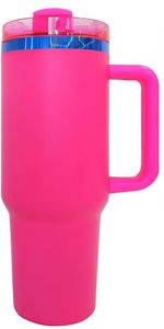 Promotion 40oz Stainless Steel H2O Blue Plated Tumbler <b>Large</b> Capacity Water Bottle with Handle - Product Image 5
