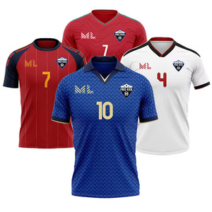 Camisetas de Fútbol Personalizadas con Transferencia de Calor para Hombre, Manga Corta, Transpirables, de Secado Rápido, Conjuntos de Uniformes de Fútbol 100% Poliéster - Product Image 2