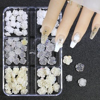 Haute qualité blanc Transparent couleur fleur forme 3D jolie décoration des ongles Nail Art fournitures accessoires