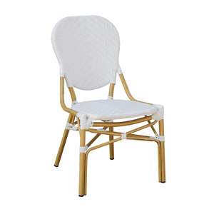 Chaise en rotin d'extérieur avec structure en aluminium, résistante aux intempéries, ensemble de meubles de jardin, mobilier de patio, style tropical - Product Image 1