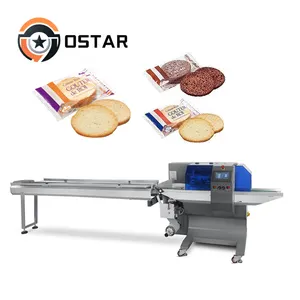 High Speed Automatic Biscuit Cookies Flow Sachet PE CPP Packaging Machine Biscuit Sealing For Plastics Packages