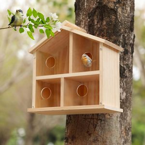 Casa para Pájaros con Ventana Transparente, Diseño de Vista Clara, Resistente al Agua, Casa para Pájaros de Madera para Exteriores, Fácil de Instalar, Decoración de Jardín - Product Image 1