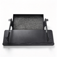 Plateau de clavier noir durable HJP-B à prix d'usine avec support de clavier réglable et tiroir de rangement pour composants informatiques