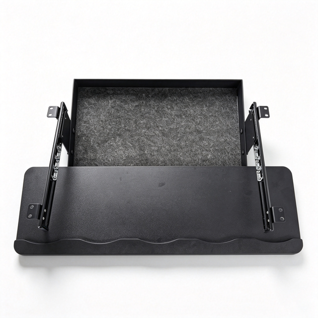 Factory Price Computer Components Durable Black Keyboard Tray HJP-B Adjustable Keyboard Holder with Storage Drawer