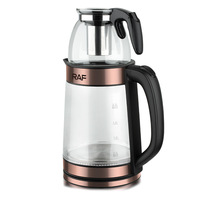 Bouilloire électrique en verre double paroi 0,5L+2,2L avec infuseur, sans fil, arrêt automatique, idéale pour la maison et l'hôtellerie – Meilleure vente