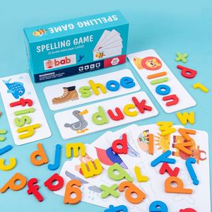 Jouets éducatifs préscolaires pour enfants en bas âge, puzzles, activités d'apprentissage, cartes flash alphabet, jeu d'orthographe - Product Image 4