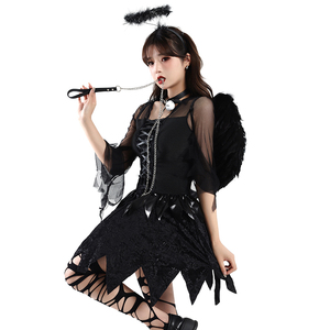 Costumi <span class=keywords><strong>da</strong></span> <span class=keywords><strong>Angelo</strong></span> <span class=keywords><strong>Nero</strong></span> per Donna all'Ingrosso, Abito <span class=keywords><strong>da</strong></span> Demone 100% Poliestere con Ali per Halloween, Cosplay e Spettacoli Teatrali - Product Image 1
