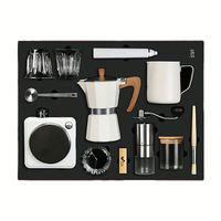 IStapromo Gifts Ensemble Cadeau Promotionnel de Luxe Moderne, Mousseur à Lait Manuel à Double Couche avec Poignée, OEM, 12 pièces en 1 ensemble, pour Café et Thé