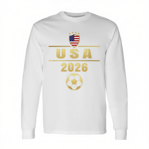 Camiseta de Manga Larga de la Selección de Fútbol de EE. UU. 2026, Diseño Blanco y Dorado - Product Image 2