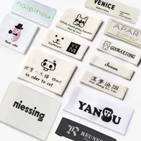 Prezzo di fabbrica tessuto privato damasco in raso Tag di marca Logo personalizzato etichetta etichetta personalizza etichetta tessuta Vetement per la stampa di vestiti