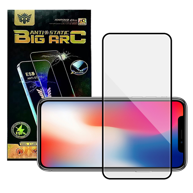 Anti Static Tempered Glass Screen Protector Esd Big Curved Edge Screen Protector for iphone for Samsung
