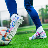 Chaussures de football légères pour jeunes, colorées, style graffiti, antidérapantes, pour entraînement en intérieur et en extérieur