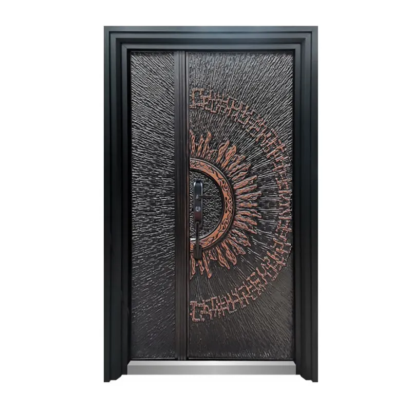 Steel Security Main Doors For Houses Cast Aluminium Doors Exterior Luxury Villa House Front Entry