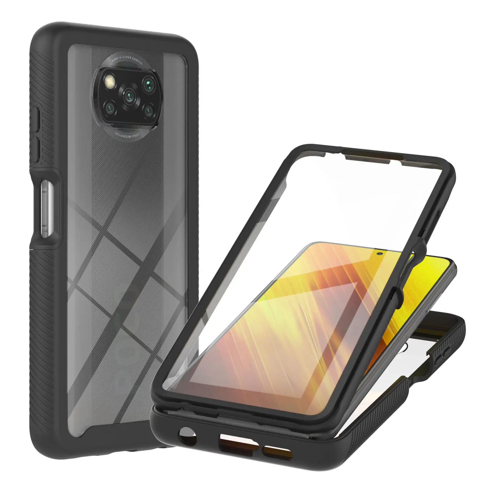 For Poco X3 NFC POCO X3 mobile cover High Quality 360 Full Body Slim Armor Case Rugged Clear Back Shell Protector Cover