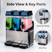 Machine à boissons glacées commerciale à trois réservoirs pour centre commercial