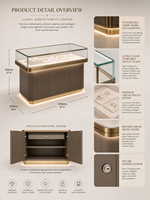 Meubles de présentation de bijoux personnalisables, vitrine en métal, bois et verre transparent éclairée pour boutique duty-free
