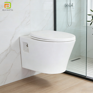 Inodoro Comercial Redondo <span class=keywords><strong>de</strong></span> Pared, Duradero, <span class=keywords><strong>de</strong></span> Cerámica, Suspendido, sin Borde, para Proyectos Hoteleros y <span class=keywords><strong>Baños</strong></span> - Product Image 1