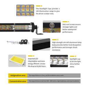 10 <span class=keywords><strong>20</strong></span> 30英寸汽车发光二极管条工作灯黄色白色频闪点泛光灯发光二极管条越野4x4吉普全地形车卡车拖拉机 - Product Image 3