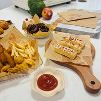 Papiers de cuisson carrés imprimés, résistants à l'eau et inodores, pour la doublure intérieure des friteuses à air