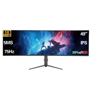 Moniteur LED incurvé pour gamer 49 pouces, 75 Hz, écran PC de bureau avec taux de rafraîchissement, interface HD, large écran, vente flash - Product Image 1