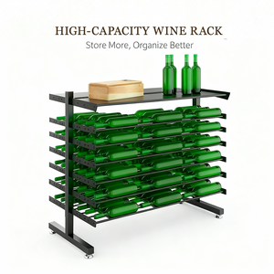 Estante de vino Minghou, soporte para botellas de almacenamiento, estante de vino de Metal con soporte de vidrio para uso en la cocina - Product Image 2