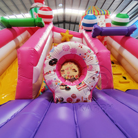Château gonflable rose en PVC de qualité commerciale, terrain de jeux gonflable avec toboggan, certifié CE, garantie de 3 ans