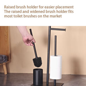 Support de <span class=keywords><strong>papier</strong></span> toilette vertical en fer forgé pour la maison, pour <span class=keywords><strong>Amazon</strong></span>, avec porte-serviettes et brosses de nettoyage, <span class=keywords><strong>rangement</strong></span> - Product Image 2