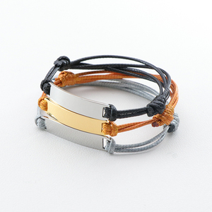 Caliente vende joyería grabado personalizado edificante frase de barra de oro rosa ajustar nudo cuerda pulsera de la Amistad los hombres de las mujeres - Product Image 5