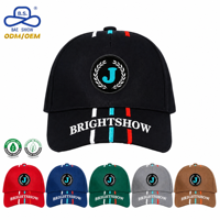 Gorras de Béisbol Personalizadas de Fábrica BSCI de 6 Paneles con Parche Privado Laurel J y Visera a Rayas para Fiestas Urbanas