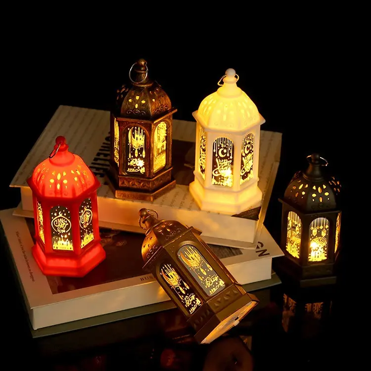 Islam Ramadan LED Light Eid Mubarak Storm Lantern For Muslim Party Decorations