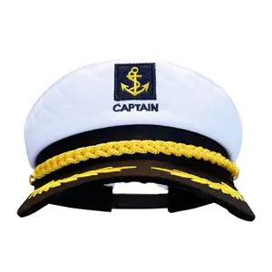 Fashion Cosplay Navy Sailor Yacht Captains Hat For Adults Adjustable Costume Hat Accessory Stylish Boat Captain Hat For Party