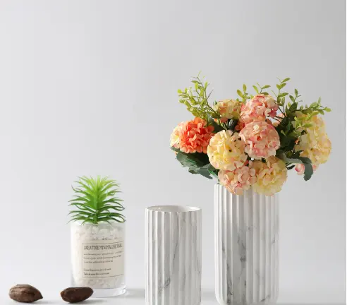Nordic простой стиль мрамор керамическая ваза для домашнего декора