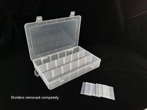 Contenedor <span class=keywords><strong>de</strong></span> Almacenamiento Transparente al por Mayor, Caja <span class=keywords><strong>de</strong></span> Plástico con 18 Compartimentos Extraíbles - Product Image 2