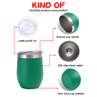 Vente en gros 12oz Logo personnalisé 304 Tasses à oeufs en acier inoxydable Gobelet de voyage Thermos isolé Bière Thé Tasse à café Tasse avec couvercle
