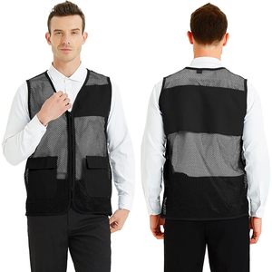 2025 personnalisé adulte maille gilet été bénévole uniforme pour supermarché personnel toile Polyester tricoté tissu tissé Logo ajouté - Product Image 4