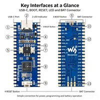 Papan Pengembangan Mikrokontroler Tipe-C 16MB RP2350 Alternatif untuk RasPi RPI Raspberry Pi Pico 2 Dengan Header Pin yang Sudah Dilas