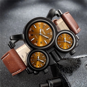 2022 <span class=keywords><strong>orologi</strong></span> da <span class=keywords><strong>uomo</strong></span> Oulm nuovo 1167 orologio al quarzo maschile stile <span class=keywords><strong>Vintage</strong></span> Design unico 3 <span class=keywords><strong>orologi</strong></span> da polso sportivi da <span class=keywords><strong>uomo</strong></span> con cinturino in pelle fuso orario - Product Image 3