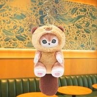 Boneka Plush Mofusand Kucing Fushandi Hiu Berpakaian Raccoon Tupai Panda 2025 Baru, Isi Kapas PP, Gantungan Hias Ulang Tahun