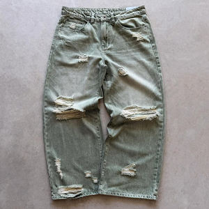 بنطال جينز رجالي مخصص للرجال جينز جينز فضفاض من الدنيم الخام للرجال جينز دينيم بحافة ضيقة - Product Image 2