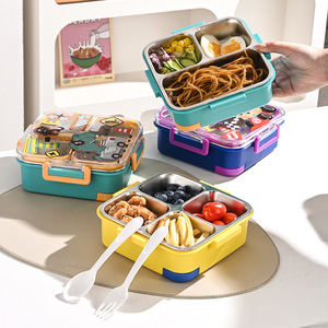 2026 Luxury <b>Lunch</b> <b>Box</b> Set Wholesale Custom Logo Multi Layer Stackable Bento <b>Box</b> for Kids School Food Storage Container Handle - Product Image 3