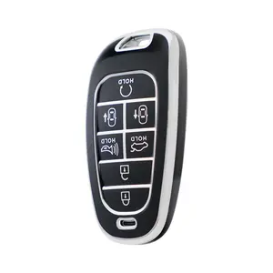 Cheap TPU Car Key Holder Case Cover For Hyundai Tucson Solaris Sonata  Hybrid NEXO NX4 Santafe Dn8 4 Buttons 2020 2021 2022 Accessories