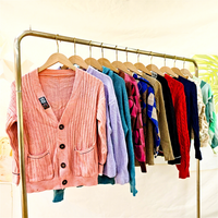 Kardigan Sweater Pendek Tebal Wanita Bekas Korea Pakaian Bekas Bale Wanita Grosir Pabrik