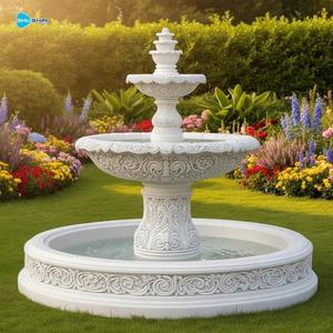 <span class=keywords><strong>Fuente</strong></span> de Agua de Jardín de Flujo Laminar, de Gran Tamaño, de Arenisca Blanca y Mármol, <span class=keywords><strong>Fuente</strong></span> de Mármol Multicapa, para Patio de Parque al Aire Libre - Product Image 2