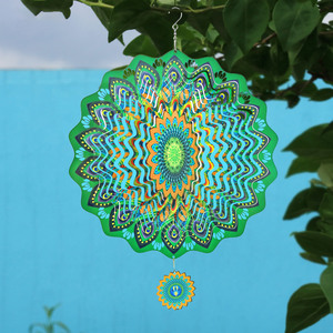 Molinillos de Viento Colgantes de Madera Reutilizables con Diseño de Colibrí, Arte Metálico Cortado con Láser, Molinillo de Viento 3D para Jardín Exterior - Product Image 2