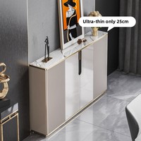 Buffet de luxe italien en pierre frittée 5 mm, gris champagne, avec pieds en acier inoxydable, finition brillante, en contreplaqué E1, pour salon