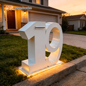 Caja de letras metálica 3D grande personalizada con acabado en polvo y luz LED integrada para letrero de dirección de villa, jardín o calle. - Product Image 4