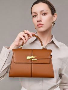 Brown Pebbled PU Women's Shoulder Bag Square Crossbody <b>Handbag</b> Magnetic Flap Purse Single Strap <b>Small</b> for Daily Commuting - Product Image 5