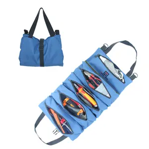 Factory Price Manufacturer Supplier Portable Equipment Polyester 600D Foldable Electrician Tool Bag Pouch