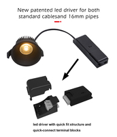 Plafonnier LED encastré commercial 10W en aluminium, dimmable, IP44, COB, moderne, anti-éblouissement, ultra-fin